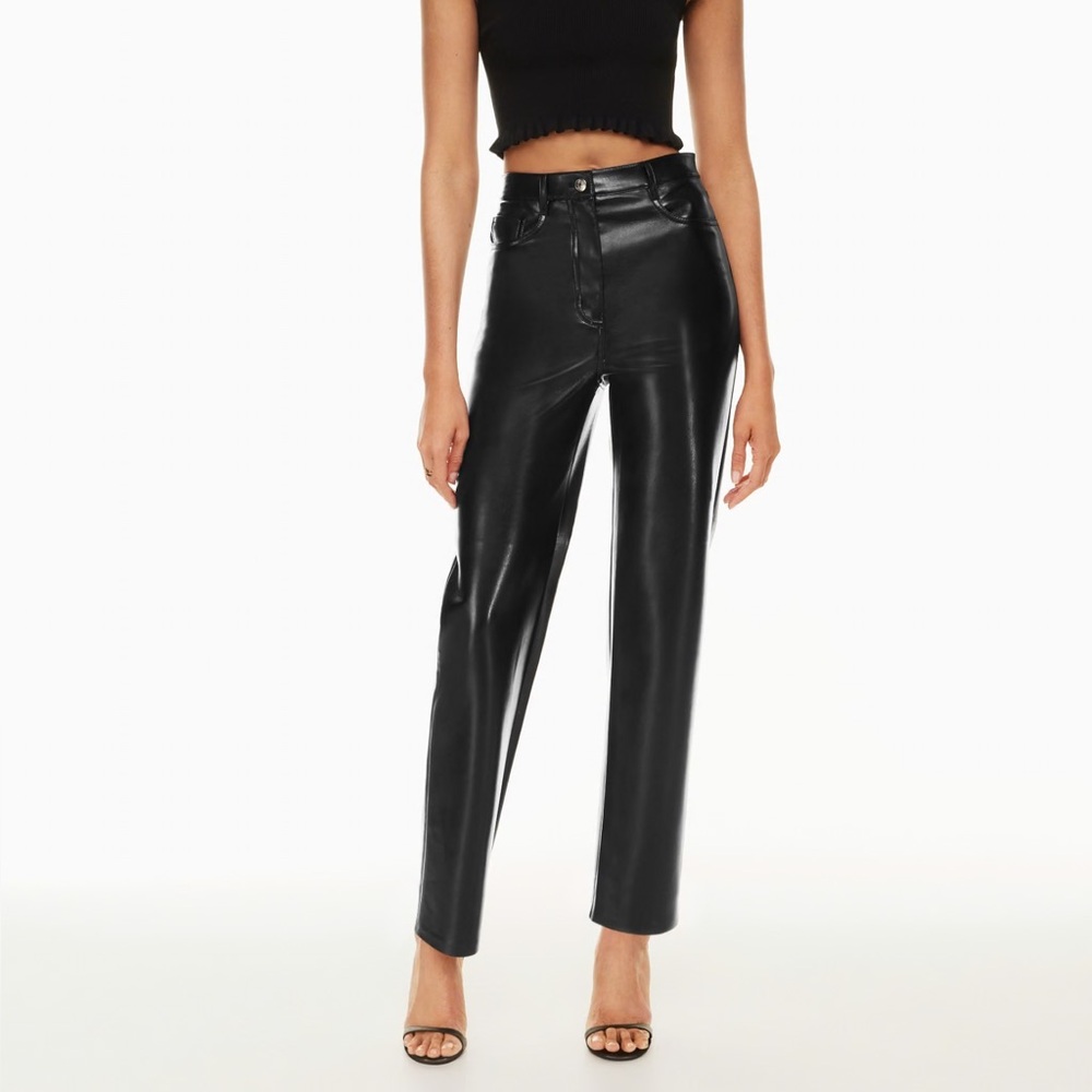 Aritzia Wilfred Black Melina Leather Pants